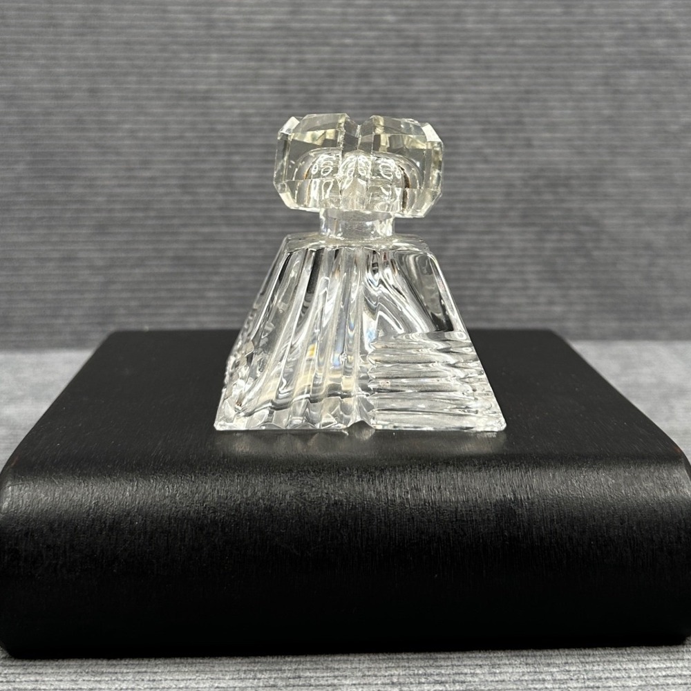 Bohemia Czechoslovakia Hand Cut Lead Crystal Perfume Bottle Vintage Faceted 2.25